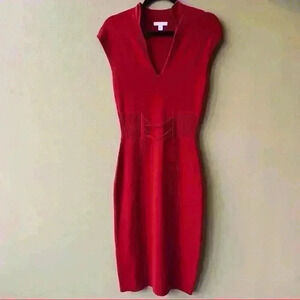 New York & Company Red Midi Sheath Dress.